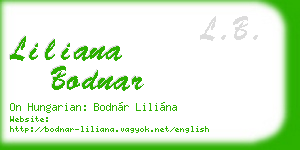 liliana bodnar business card